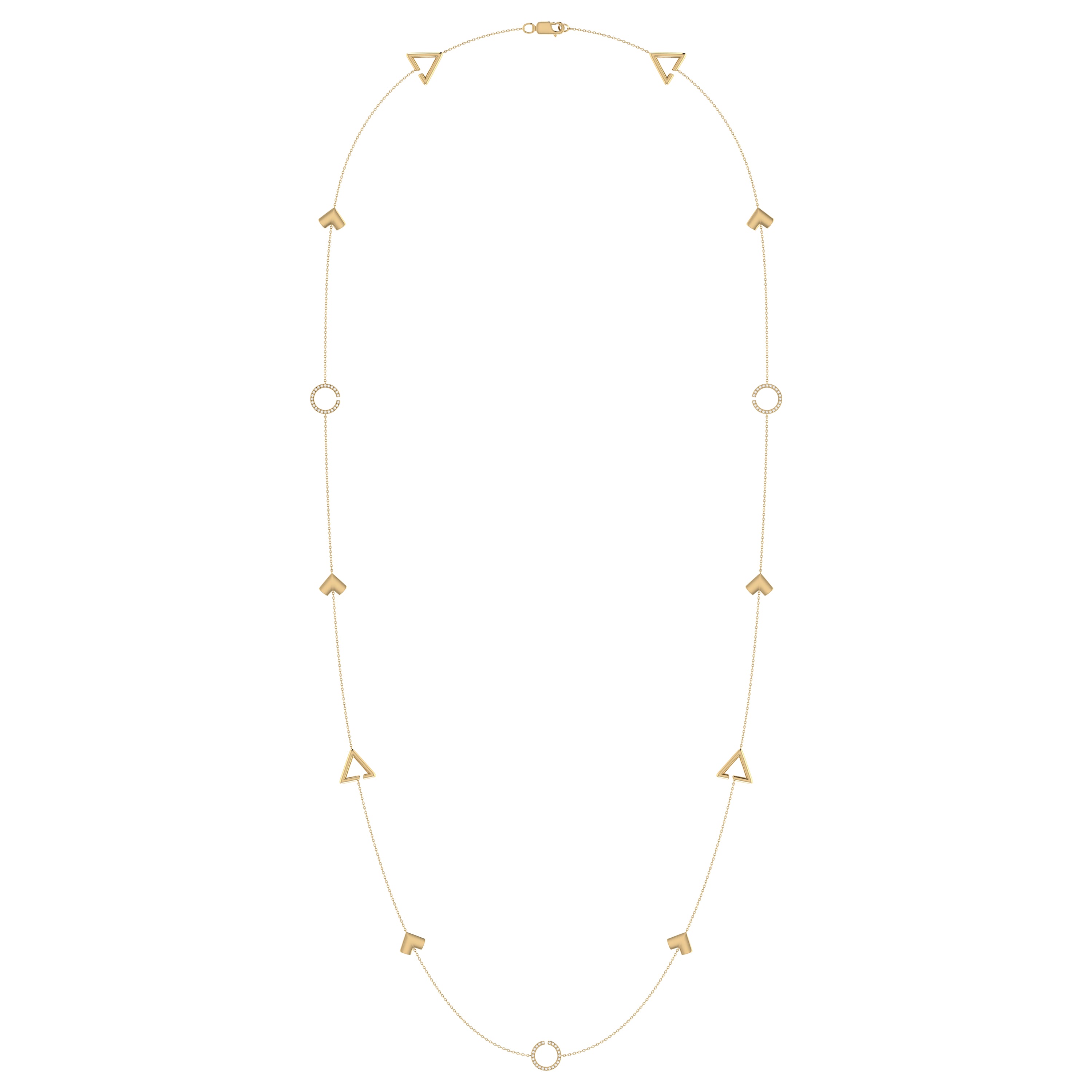 Avani Skyline Geometric Layered Diamond Necklace in 14K Yellow Gold with natural diamonds and a cable chain.